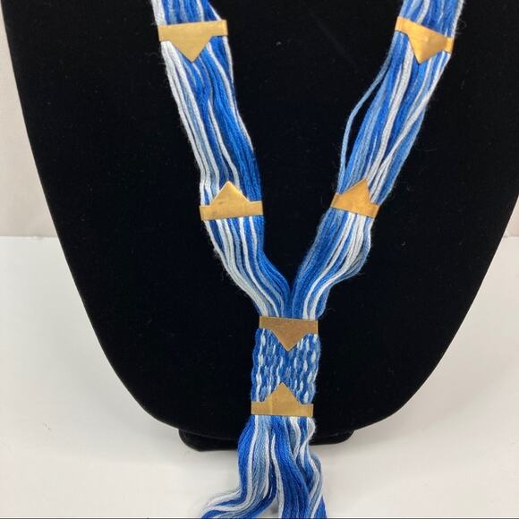 Free People | Blue Open Road Thread Necklace - Picture 2 of 3